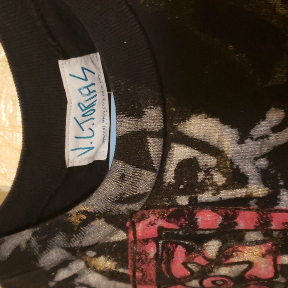 V.C. Torias Handpainted Vintage Artist Dropwaist Dress Art to Wear OS - Picture 1 of 12